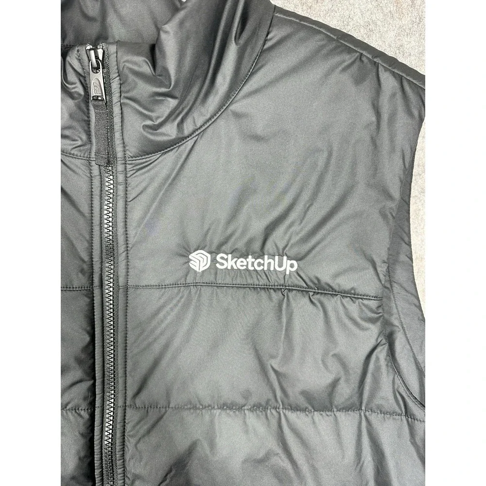 The North Face XL Puffer Vest Black SketchUp Trimble Logo Full Zip